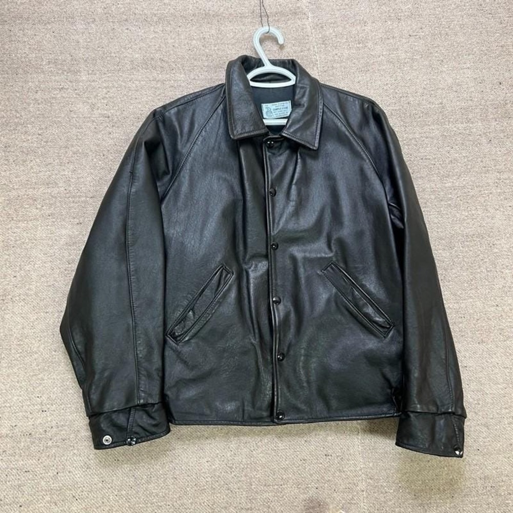 Vintage Maritime Campus Store Leather Jacket Men's‎ Medium Black 1970s Halifax